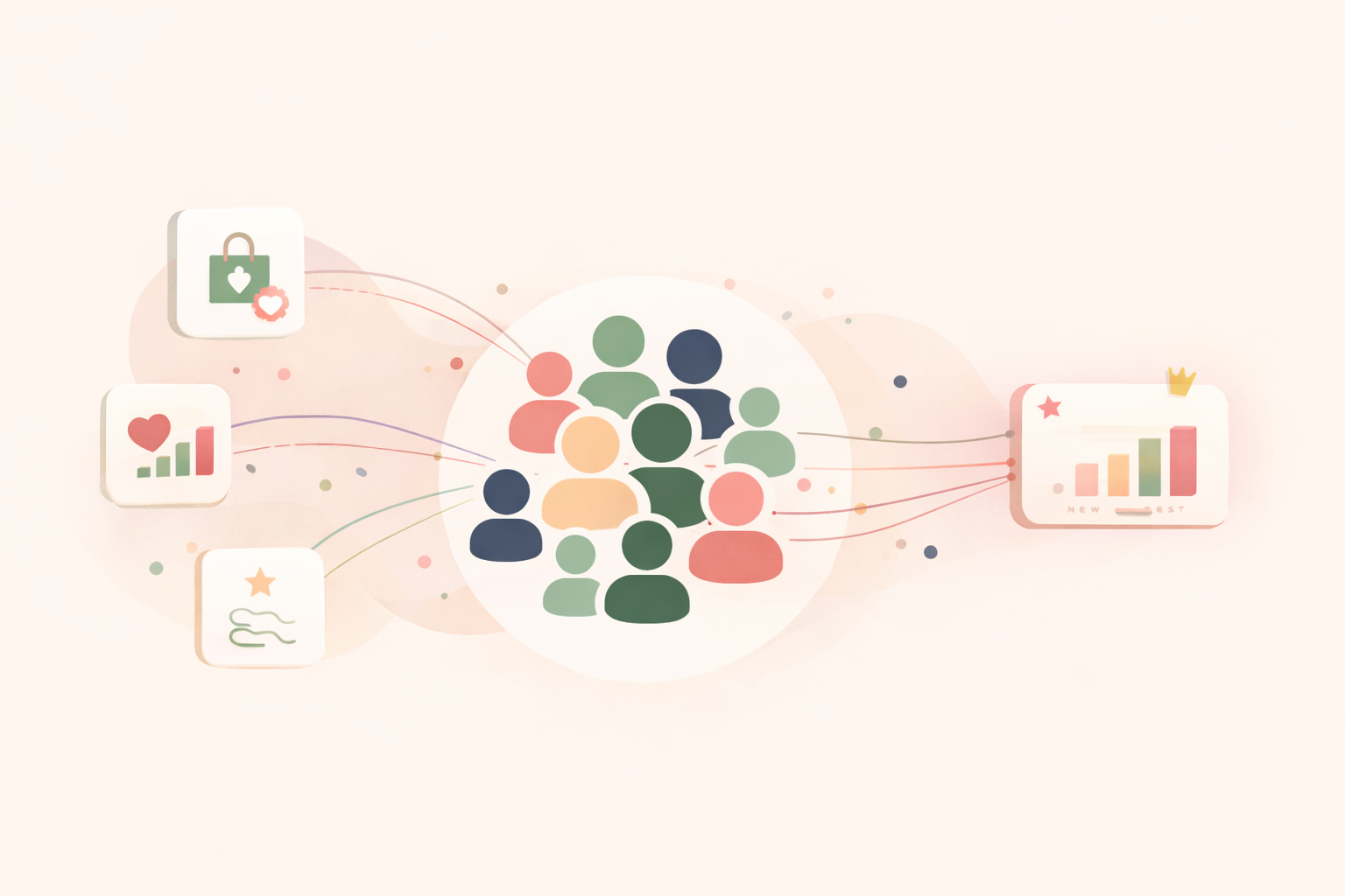 Illustration av hur kampanjer bygger en gemensam deltagarbas