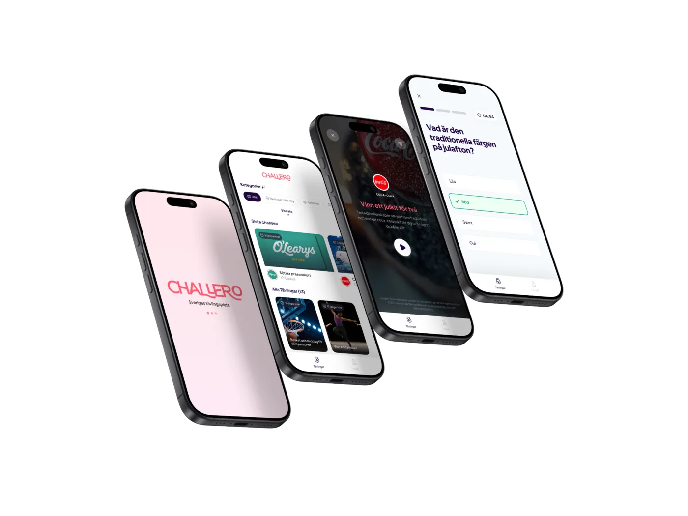 Challero-tävling visad i mobilvyer