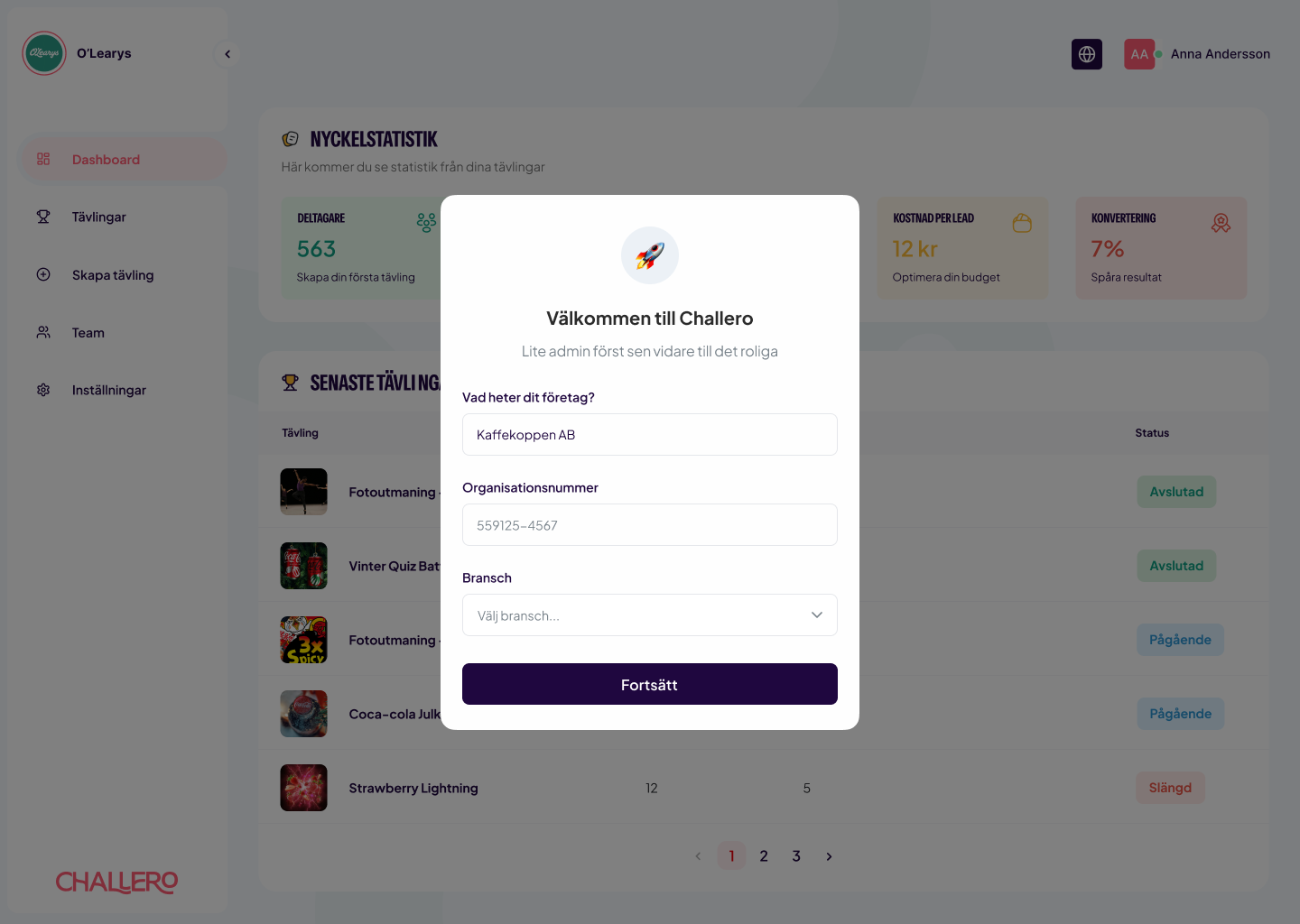 Challero plattform för företag